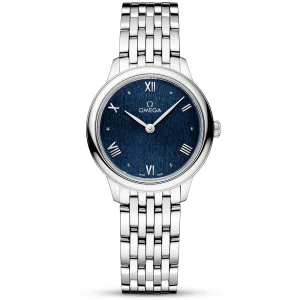 OMEGA De Ville Prestige 27.5mm Blue Dial Ladies Bracelet Watch