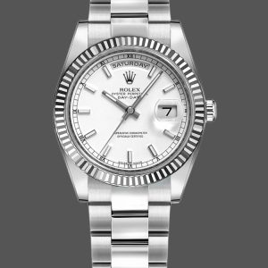 Rolex Day-Date 118239 White Gold White Dial 36mm Unisex Replica Watch