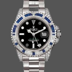 Rolex GMT Master II 116759SA Black Dial White Gold 40mm Mens Replica Watch