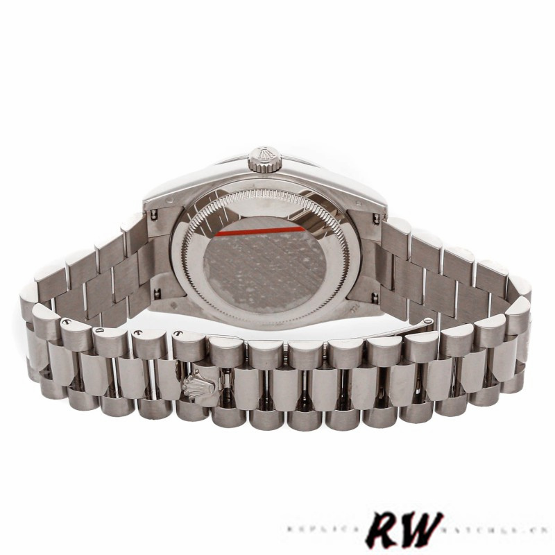 Rolex Day-Date 118389 White Gold Black Diamond Dial 36MM Unisex Replica Watch - Image 6