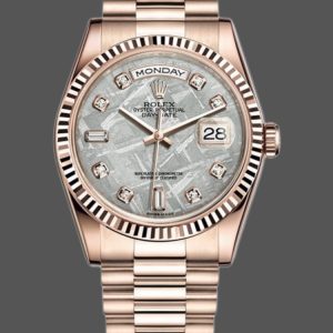 Rolex Day-Date 118235 Everose Gold Meteorite Diamond Dial 36mm Unisex Replica Watch
