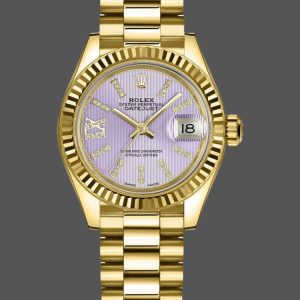 Rolex Datejust 279178 Lilac Purple Dial Fluted Bezel 28mm Lady Replica Watch
