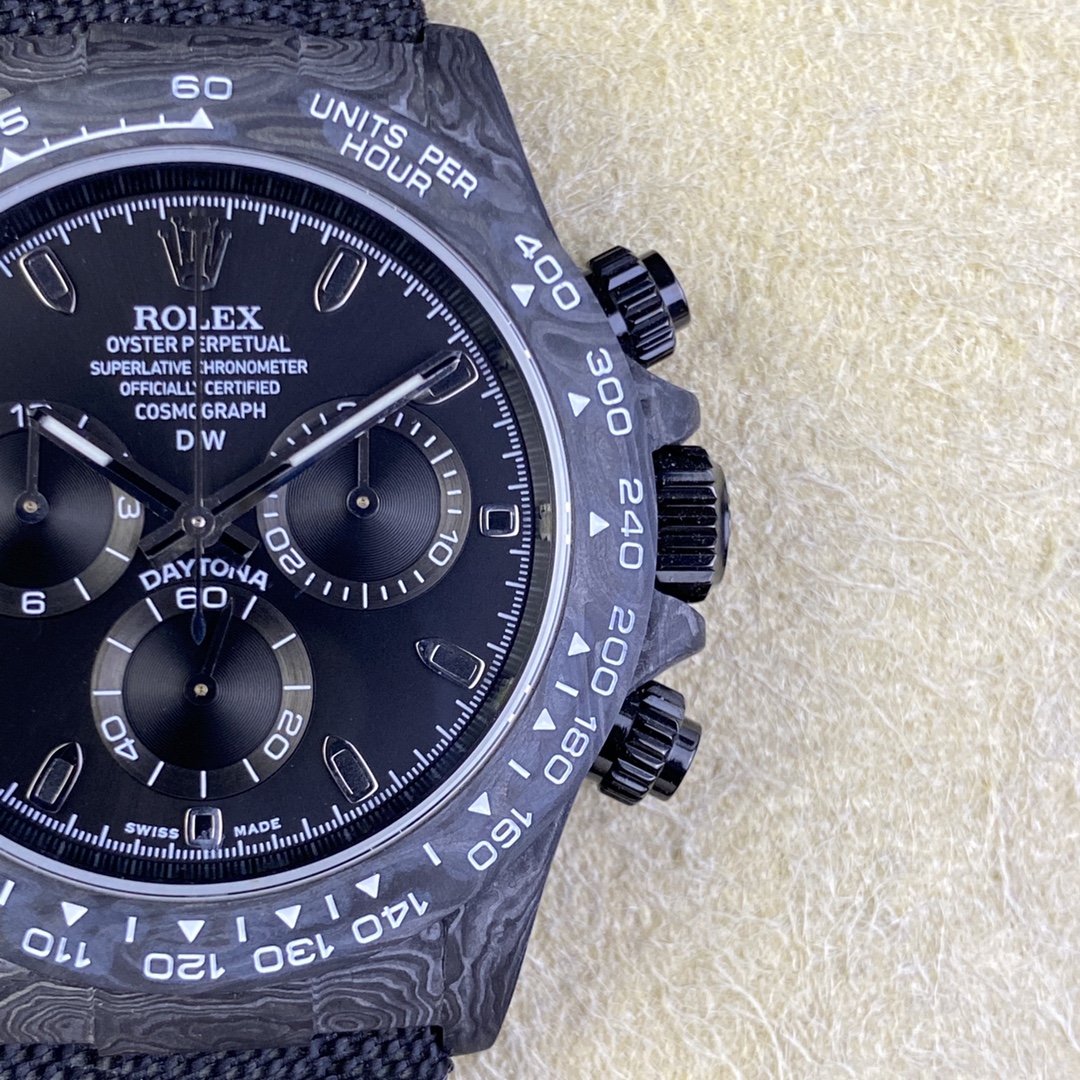 Rolex Daytona DIW Black Carbon Case Black Dial Nylon Strap 40mm Limited Edition - Image 4