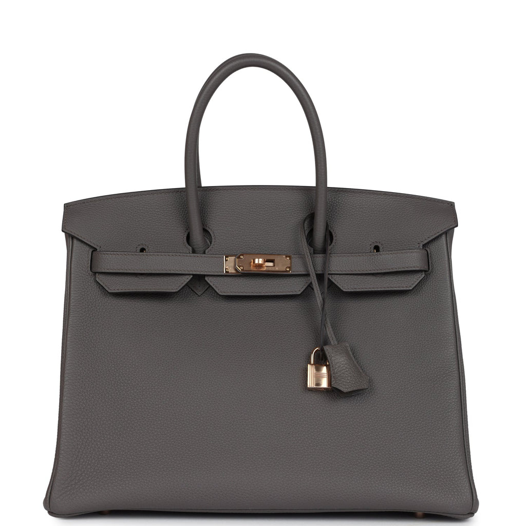 Hermes Birkin 35 Etain Togo Rose Gold Hardware - Image 4