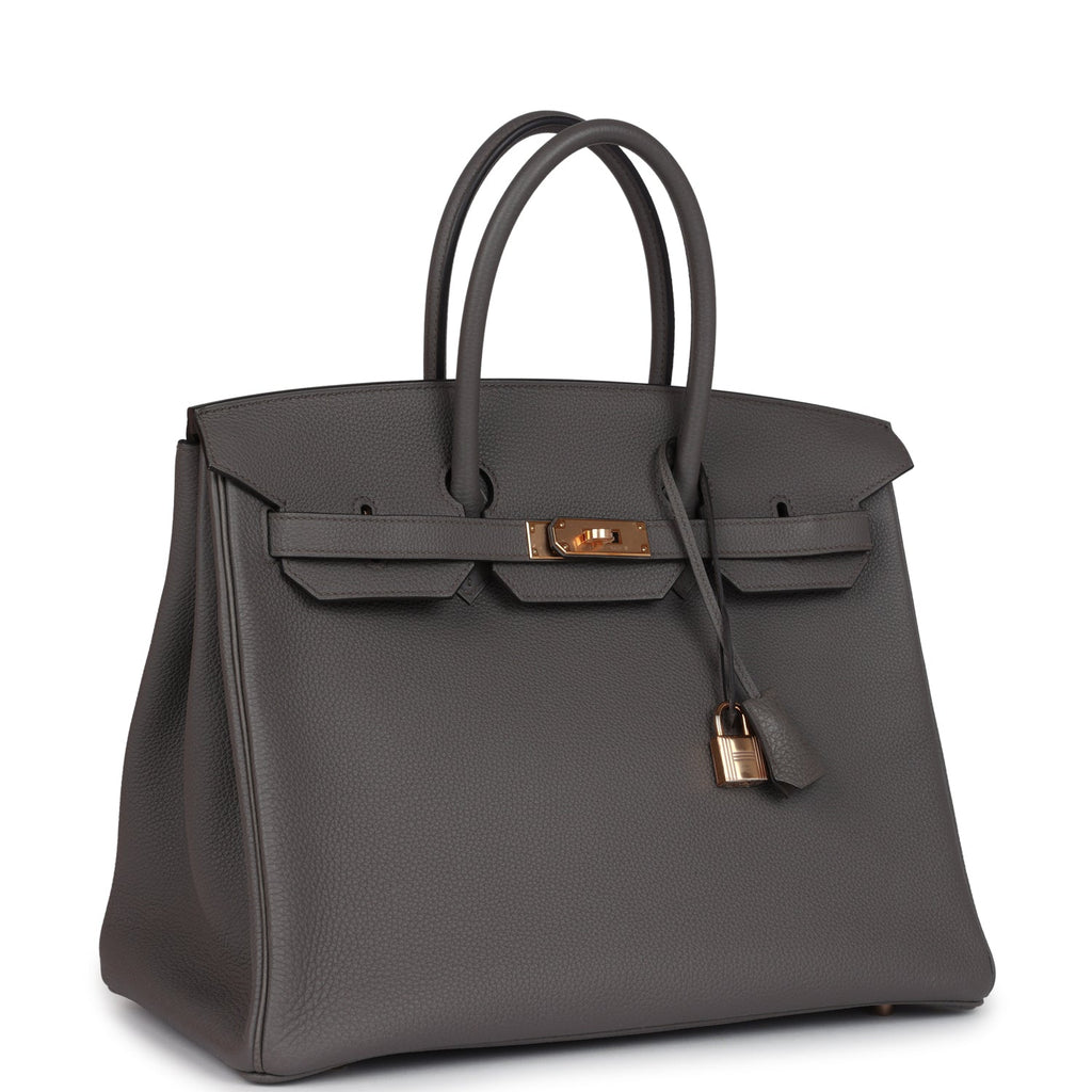 Hermes Birkin 35 Etain Togo Rose Gold Hardware - Image 7