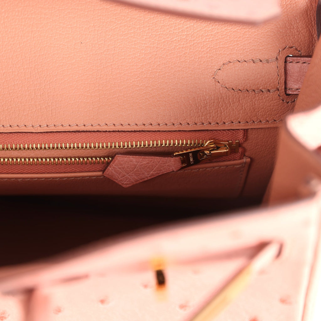 Hermes Birkin 25 Terre Cuite Ostrich Gold Hardware - Image 3