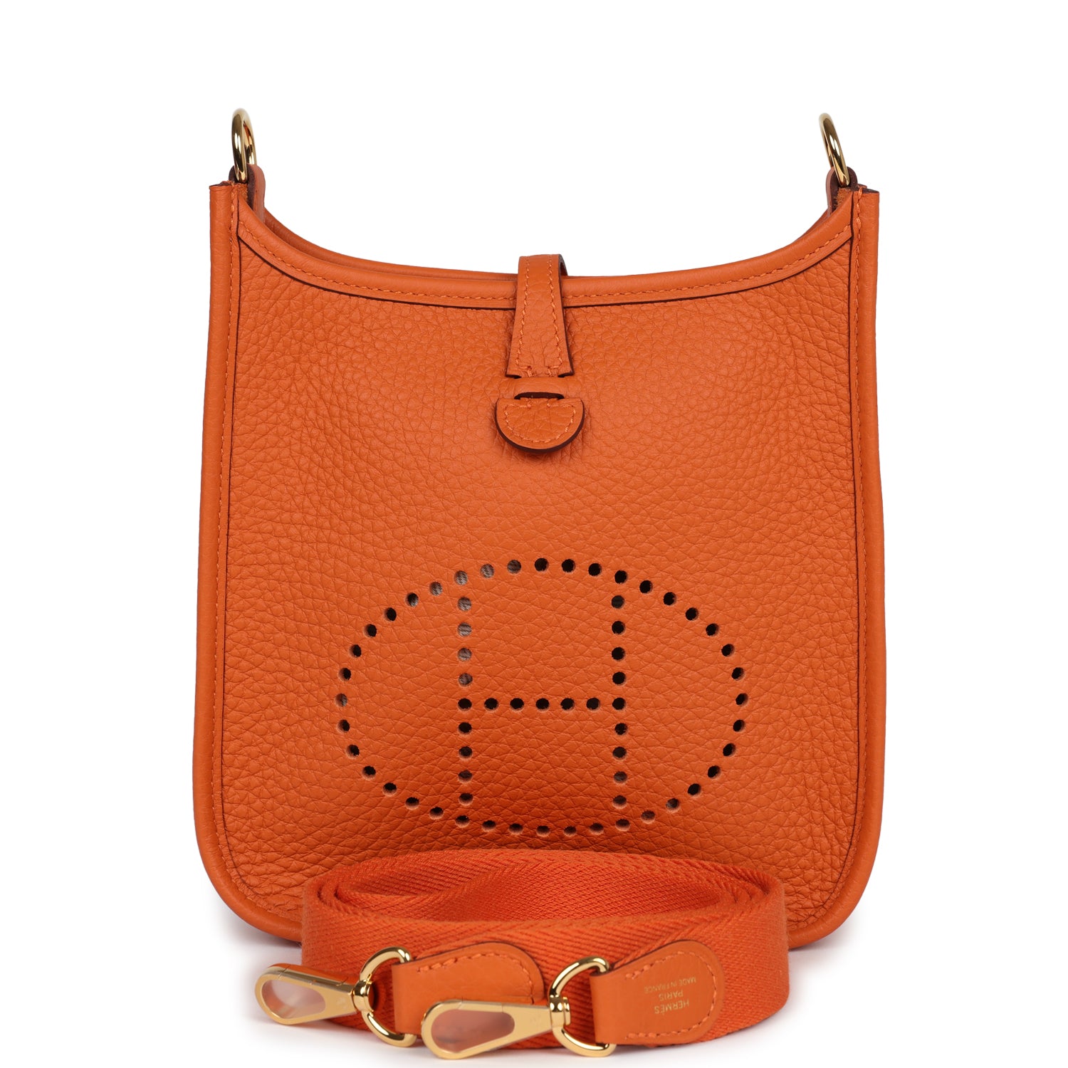 Hermes Evelyne TPM Orange Clemence Gold Hardware - Image 2
