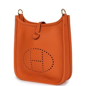Hermes Evelyne TPM Orange Clemence Gold Hardware