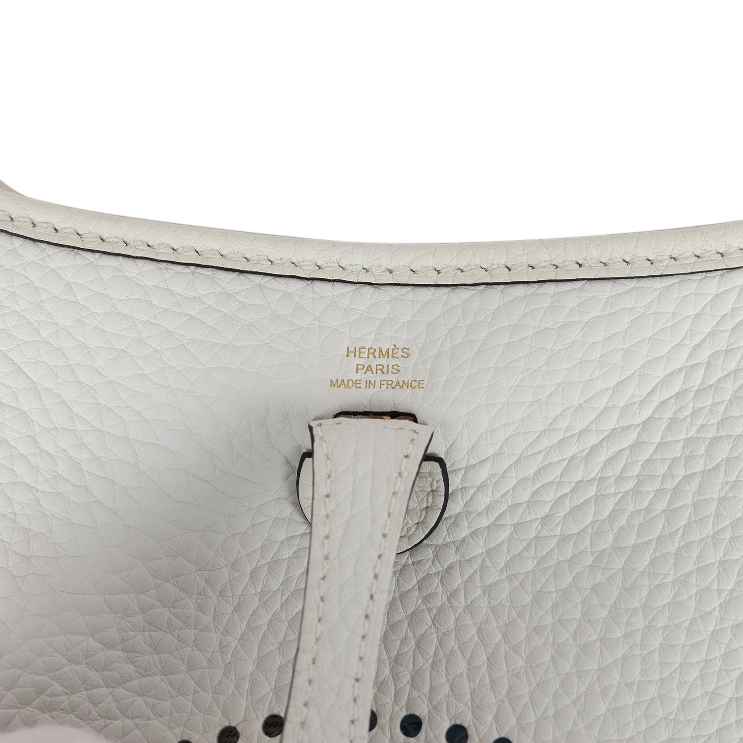 Hermes Evelyne TPM New White Clemence Gold Hardware