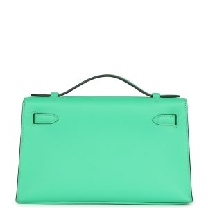 Hermes Kelly Pochette Vert Comics Swift Palladium Hardware