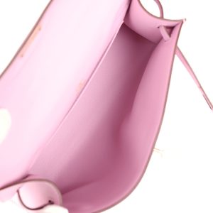 Hermes Kelly Pochette Mauve Sylvestre Swift Rose Gold Hardware