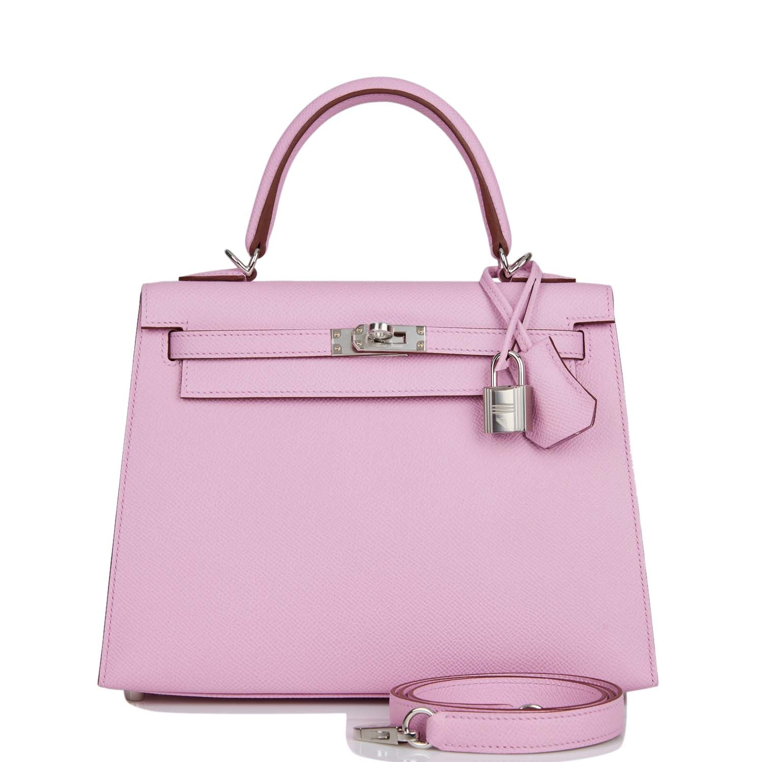 Hermes Kelly Sellier 25 Mauve Sylvestre Epsom Palladium Hardware - Image 4