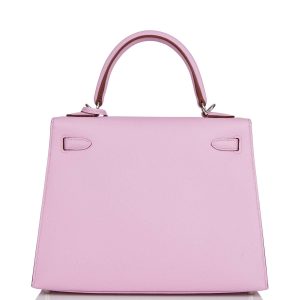 Hermes Kelly Sellier 25 Mauve Sylvestre Epsom Palladium Hardware