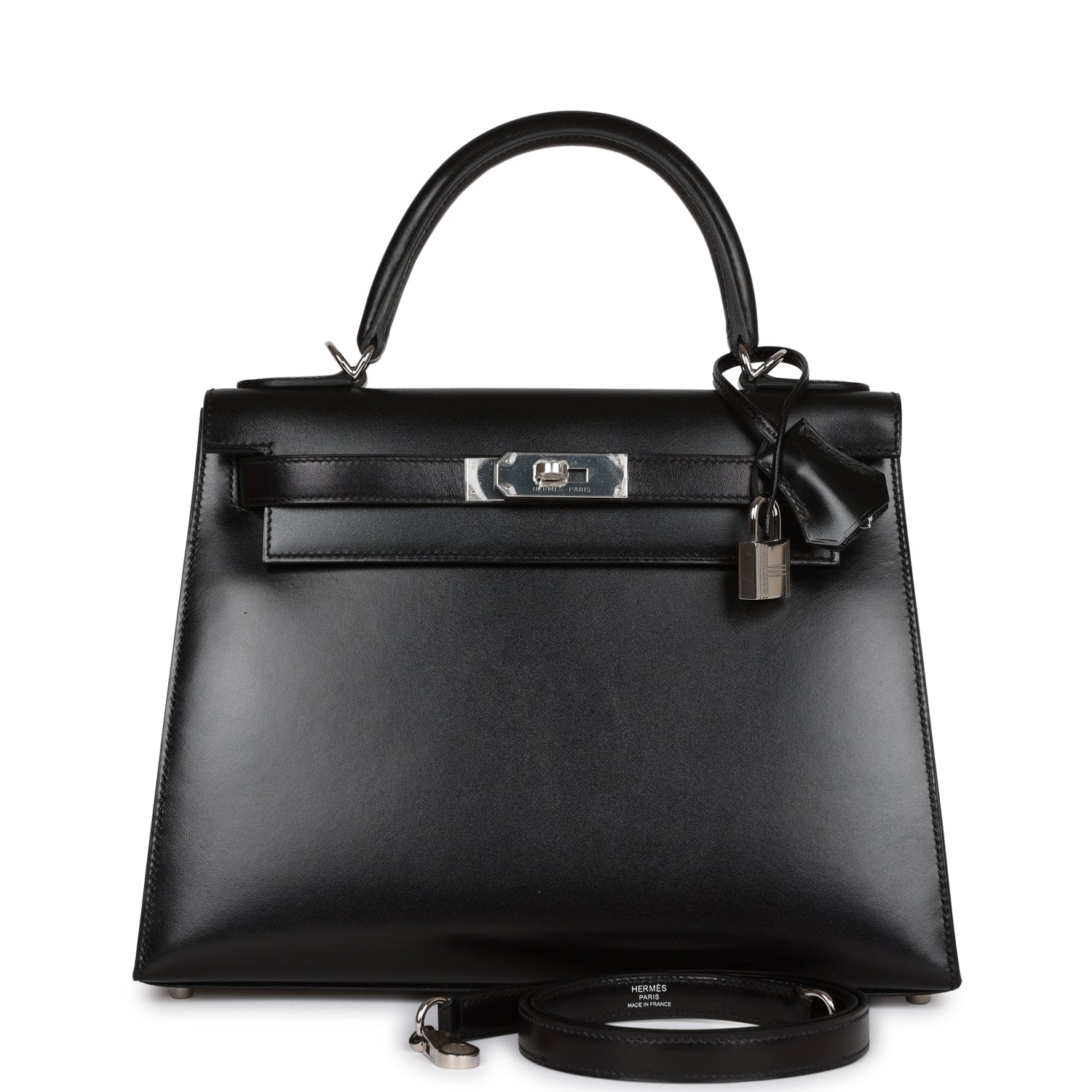Hermes Kelly Sellier 28 Black Box Palladium Hardware - Image 4