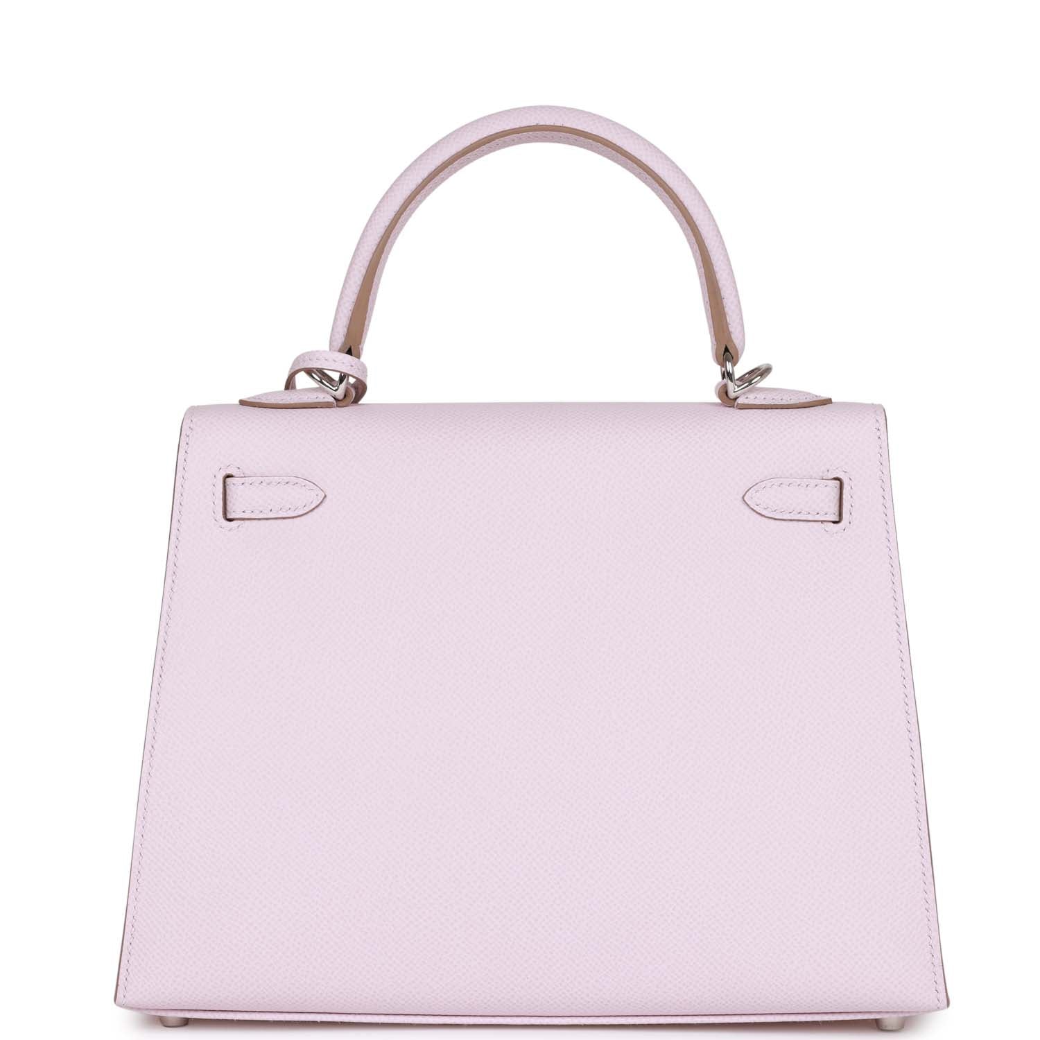 Hermes Kelly Sellier 25 Mauve Pale Epsom Palladium Hardware - Image 6