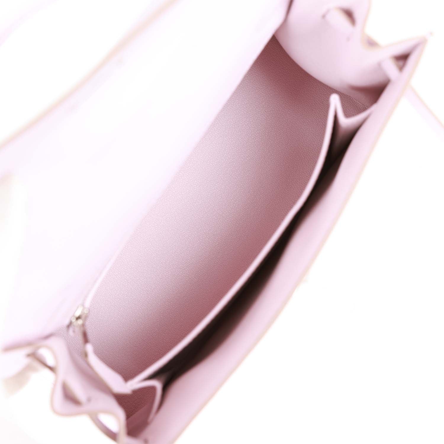 Hermes Kelly Sellier 25 Mauve Pale Epsom Palladium Hardware - Image 8