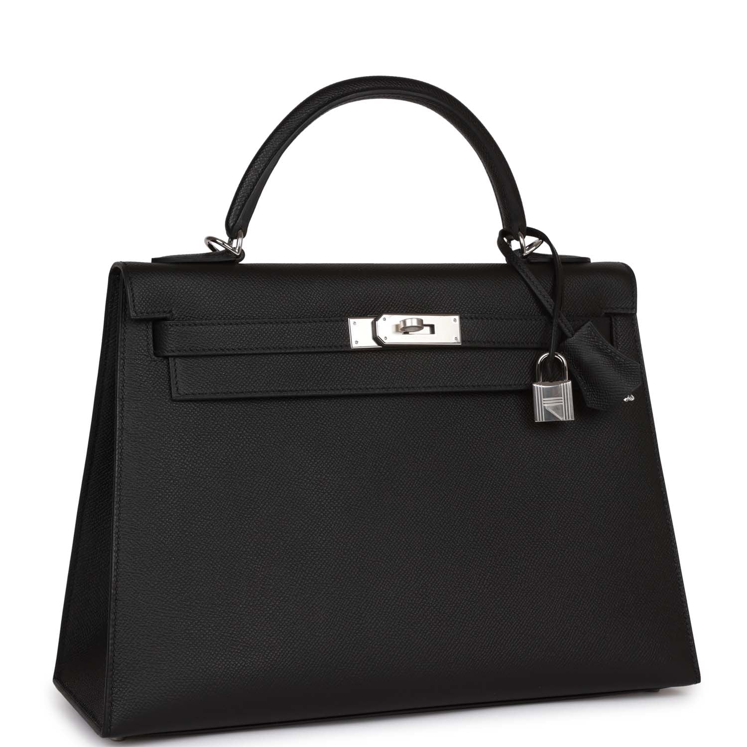 Hermes Kelly Sellier 32 Black Epsom Palladium Hardware - Image 9