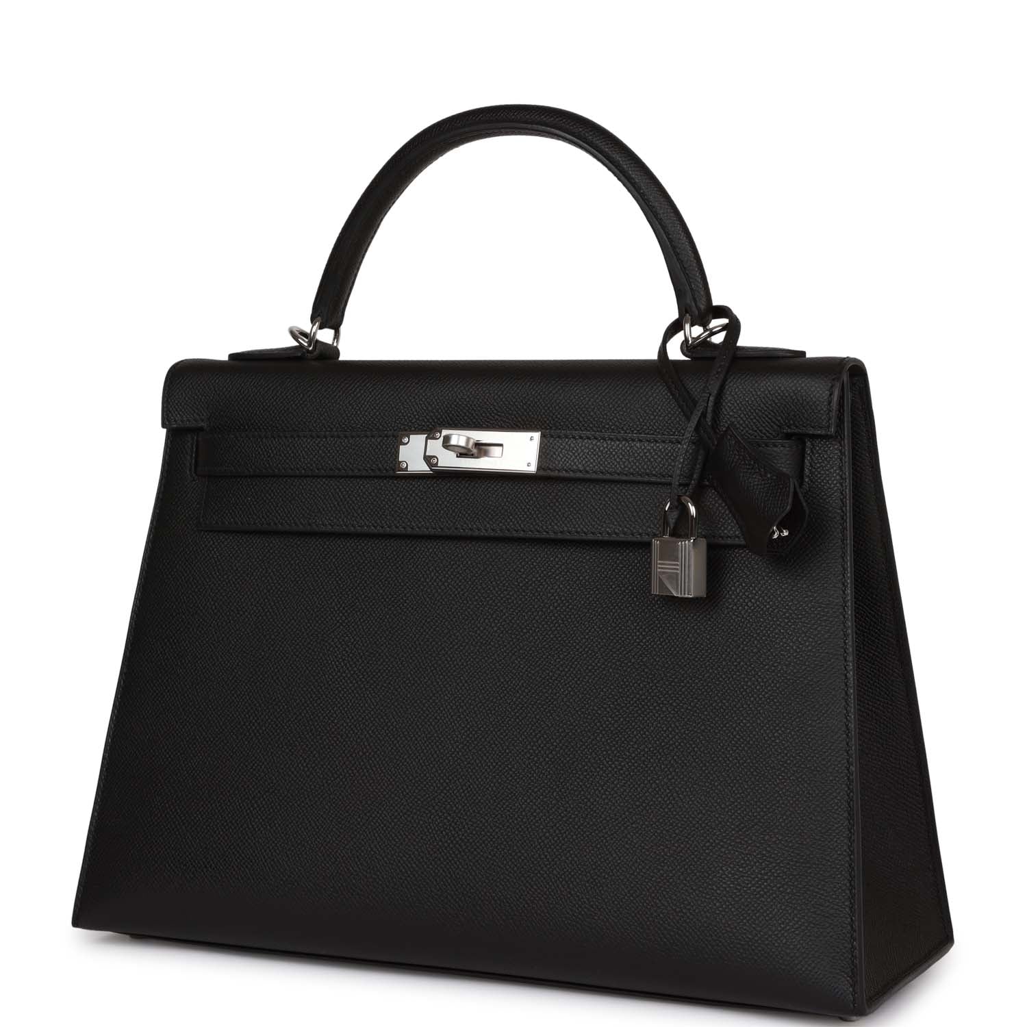 Hermes Kelly Sellier 32 Black Epsom Palladium Hardware - Image 5