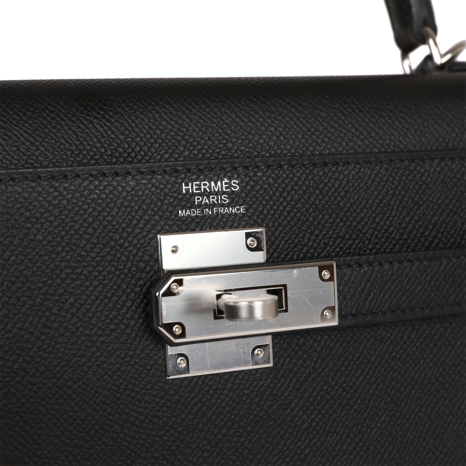 Hermes Kelly Sellier 32 Black Epsom Palladium Hardware - Image 2