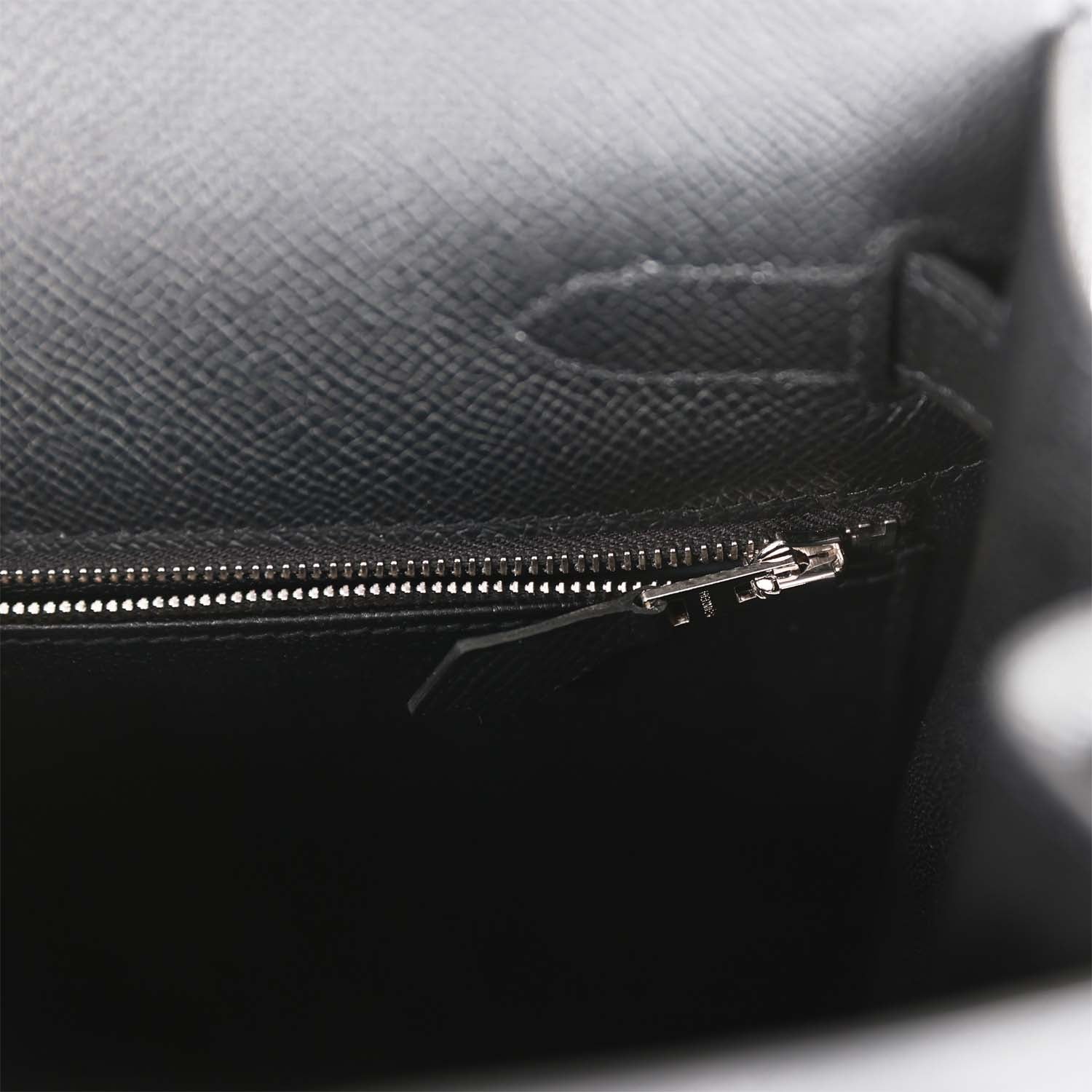 Hermes Kelly Sellier 32 Black Epsom Palladium Hardware - Image 7