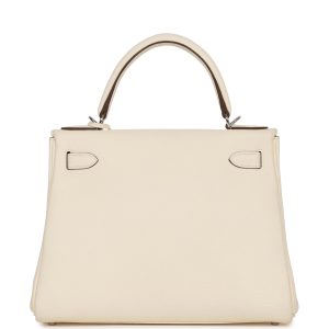 Hermes Kelly Retourne 28 Nata Clemence Palladium Hardware