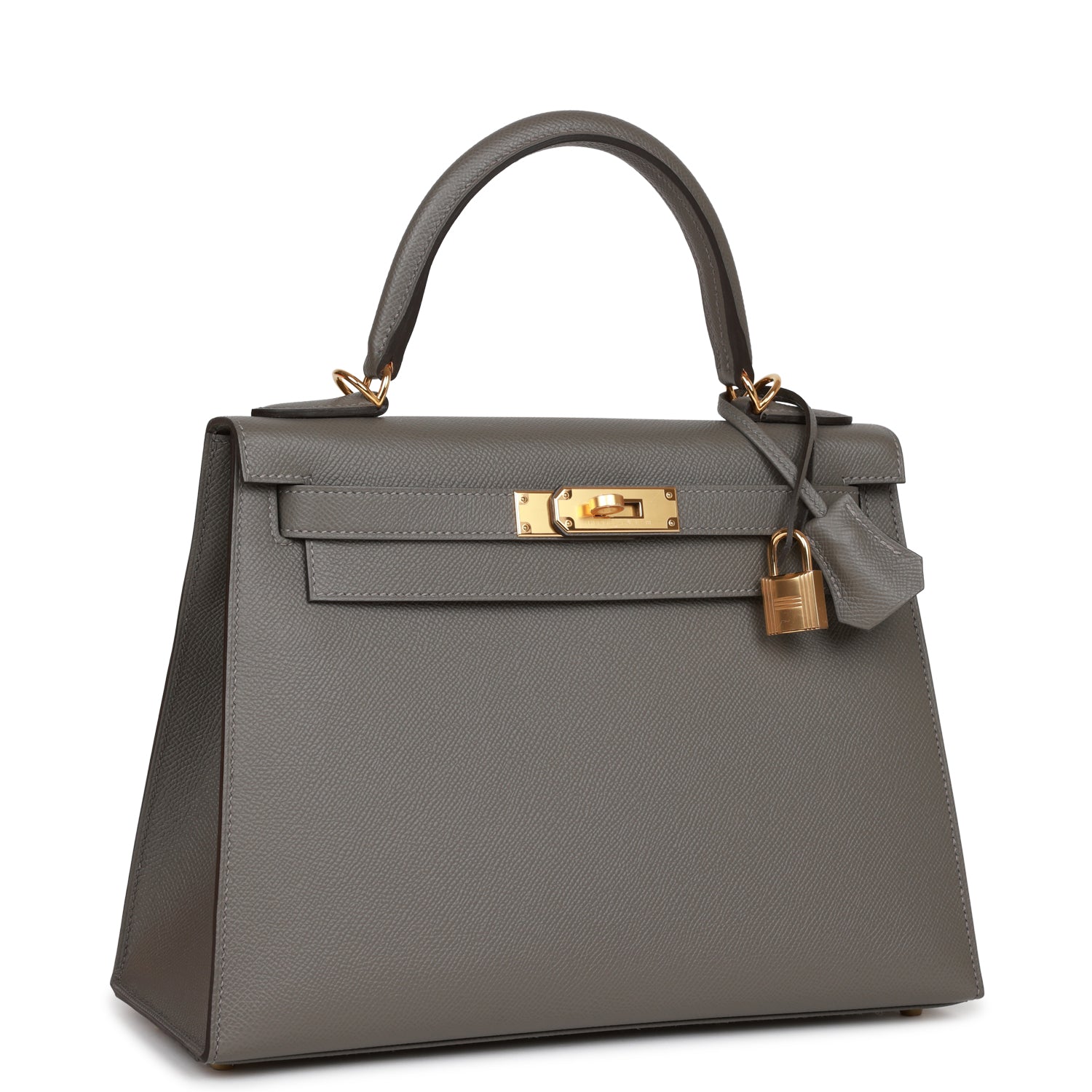 Hermes Kelly Sellier 28 Gris Meyer Epsom Gold Hardware - Image 4