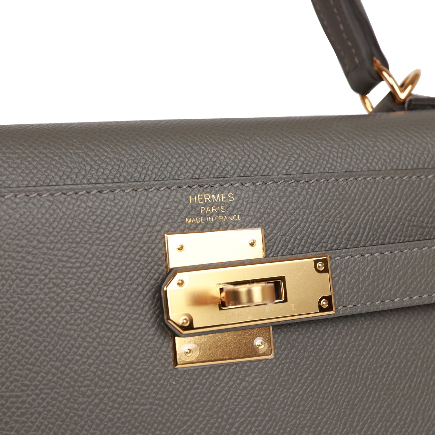 Hermes Kelly Sellier 28 Gris Meyer Epsom Gold Hardware - Image 2