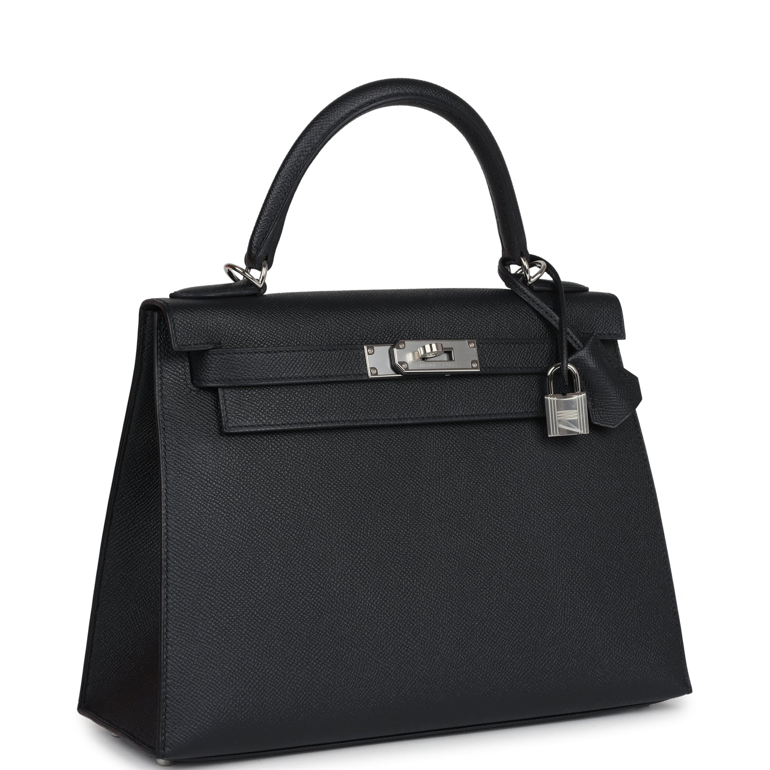 Hermes Kelly Sellier 28 Black Epsom Palladium Hardware - Image 3