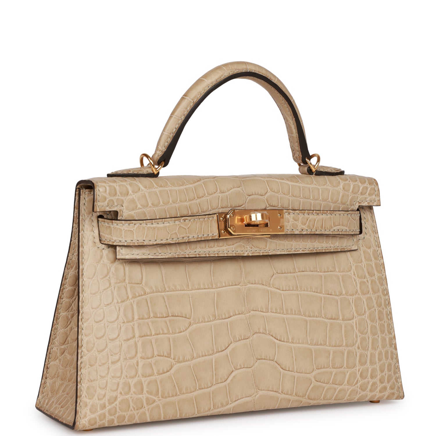 Hermes Kelly Sellier 20 Trench Matte Alligator Mississippiensis Gold Hardware - Image 6