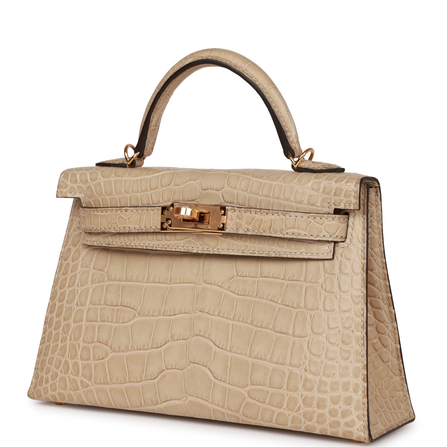 Hermes Kelly Sellier 20 Trench Matte Alligator Mississippiensis Gold Hardware - Image 8