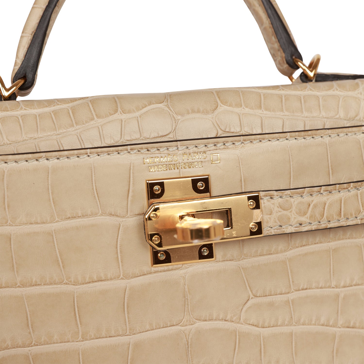 Hermes Kelly Sellier 20 Trench Matte Alligator Mississippiensis Gold Hardware - Image 3
