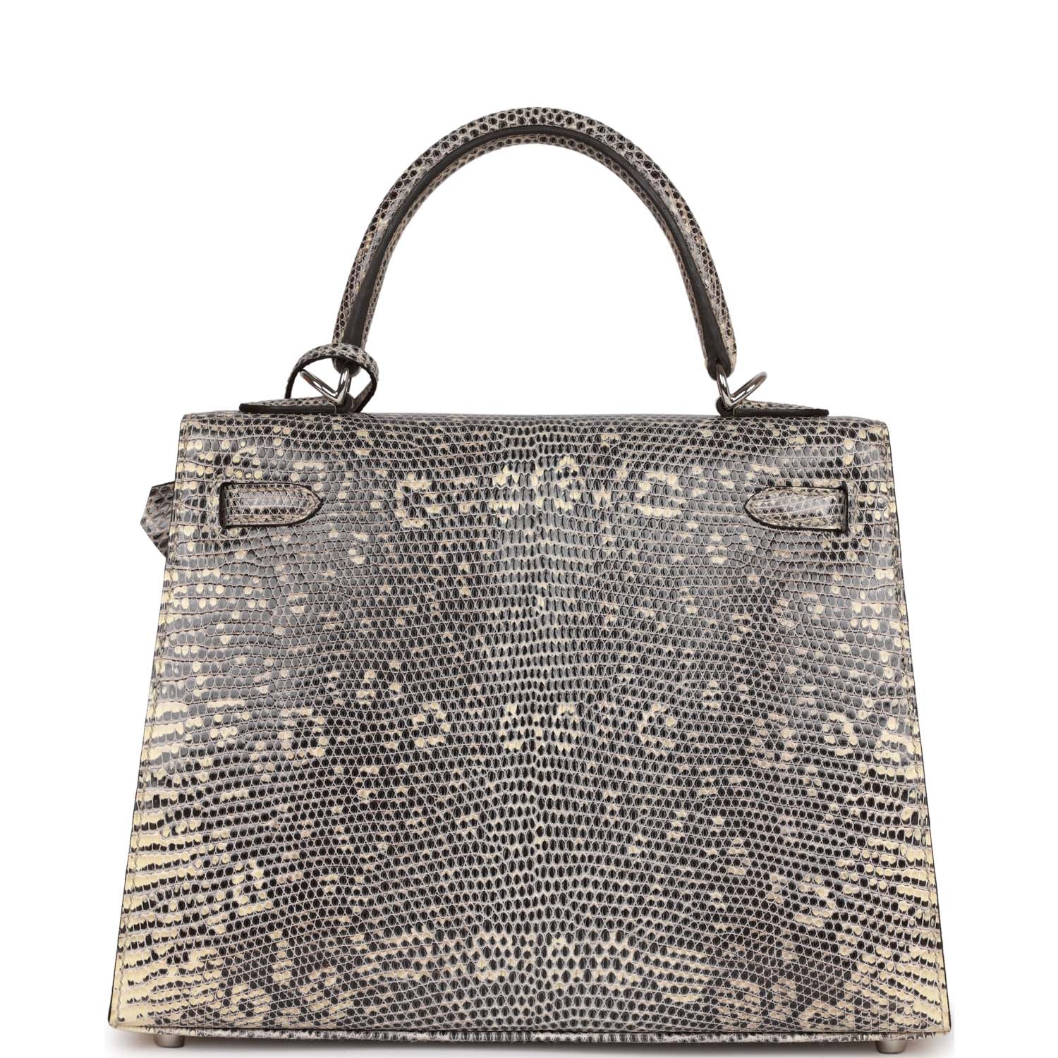 Hermes Kelly Sellier 25 Ombre Varanus Salvator Lizard Palladium Hardware - Image 8