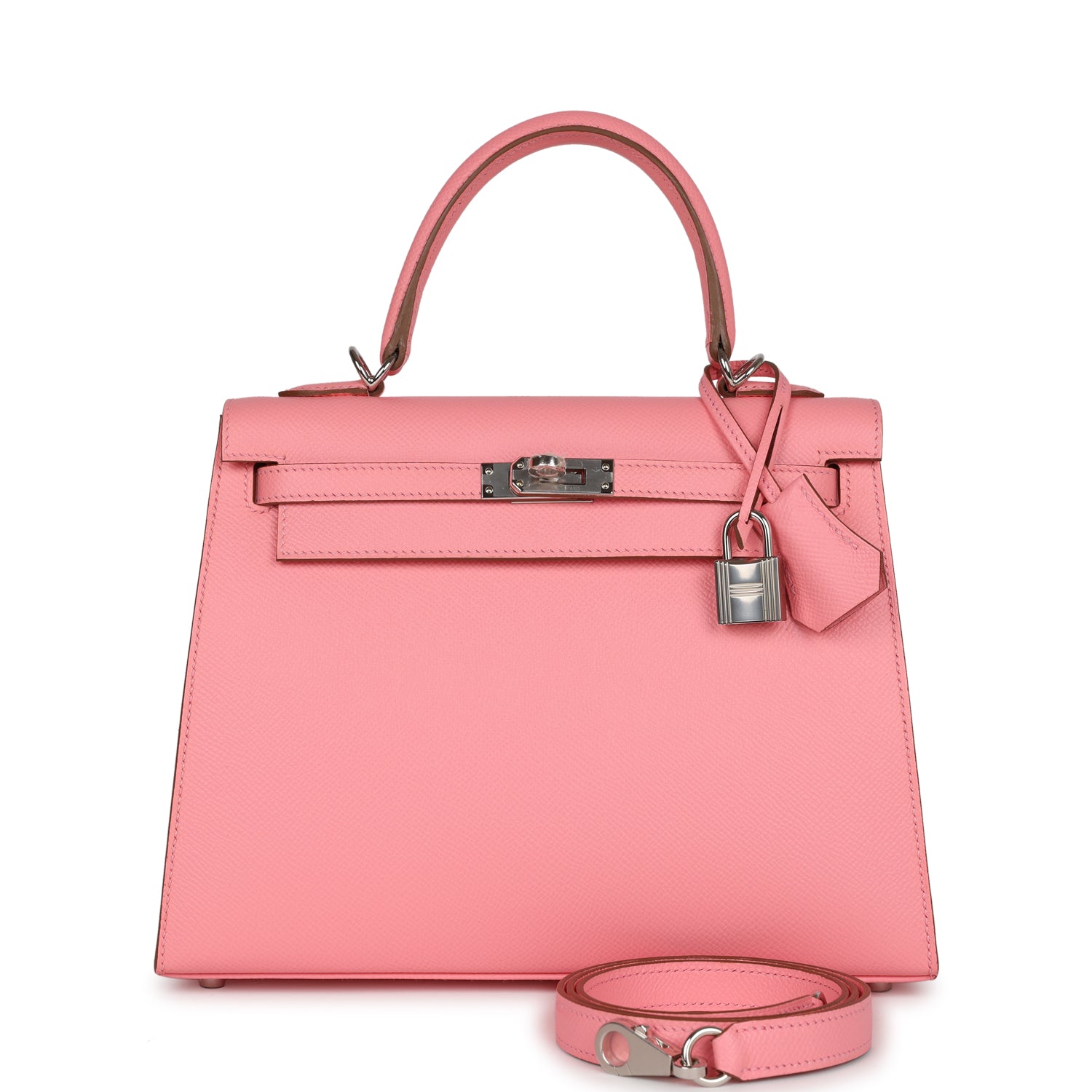 Hermes Kelly Sellier 25 Rose Confetti Epsom Palladium Hardware - Image 4