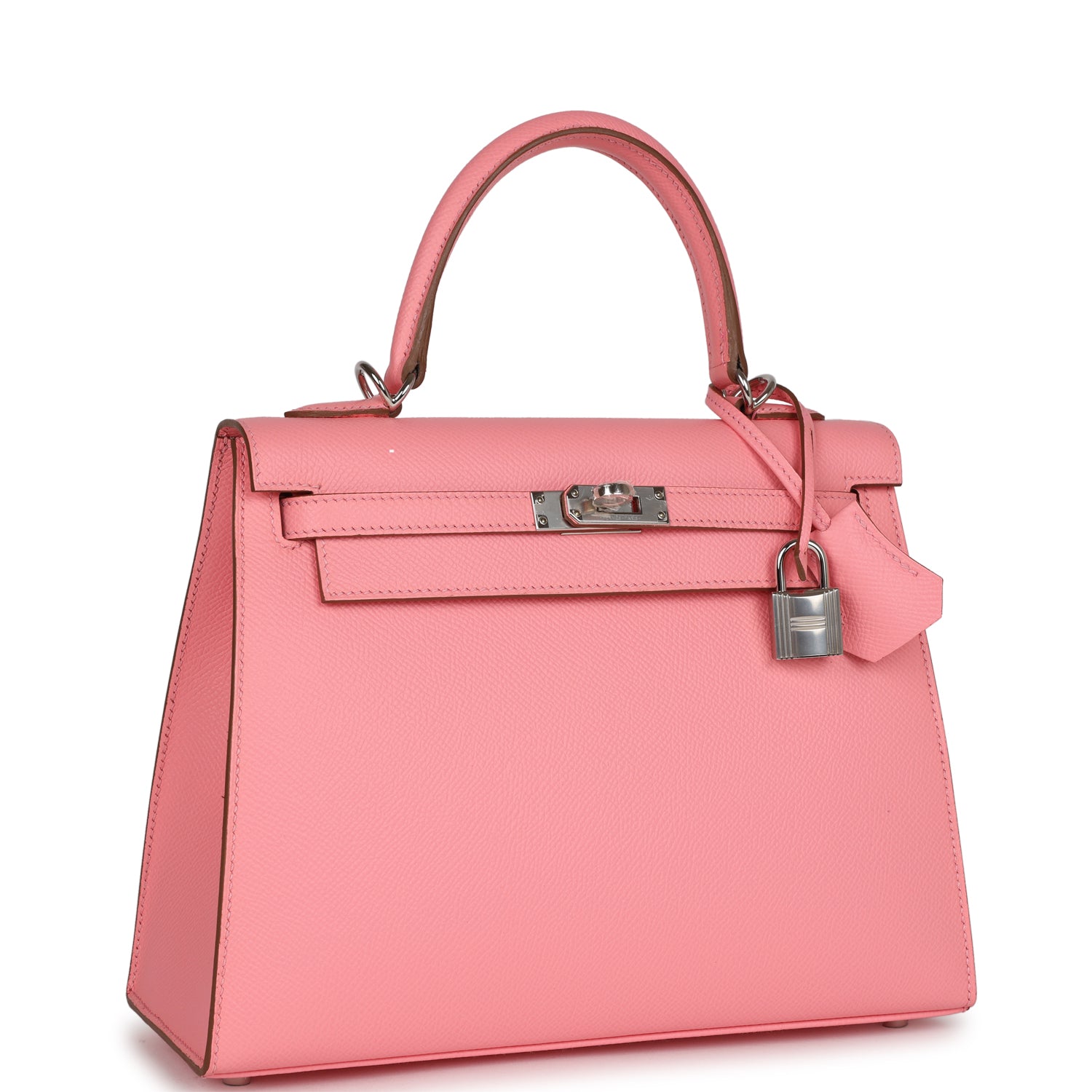 Hermes Kelly Sellier 25 Rose Confetti Epsom Palladium Hardware - Image 9