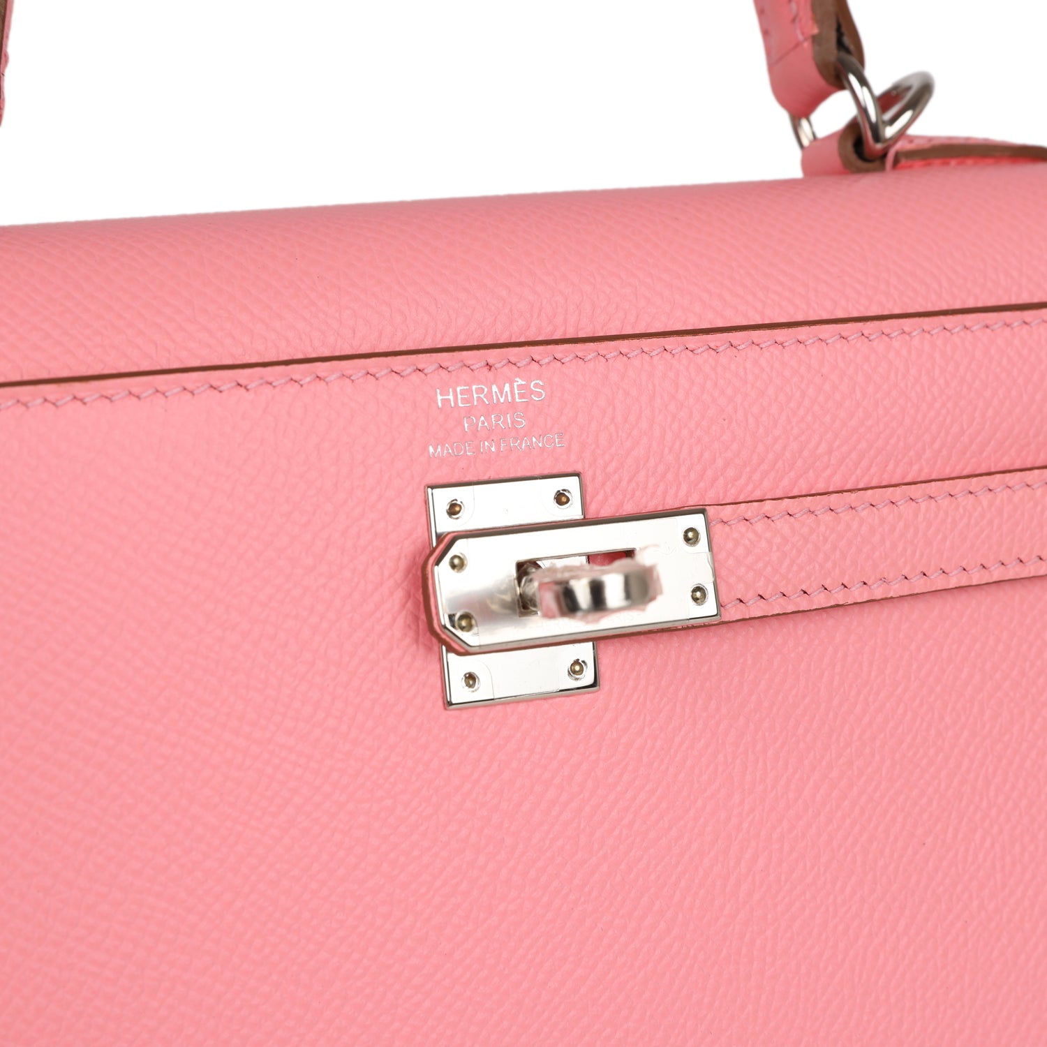 Hermes Kelly Sellier 25 Rose Confetti Epsom Palladium Hardware - Image 3