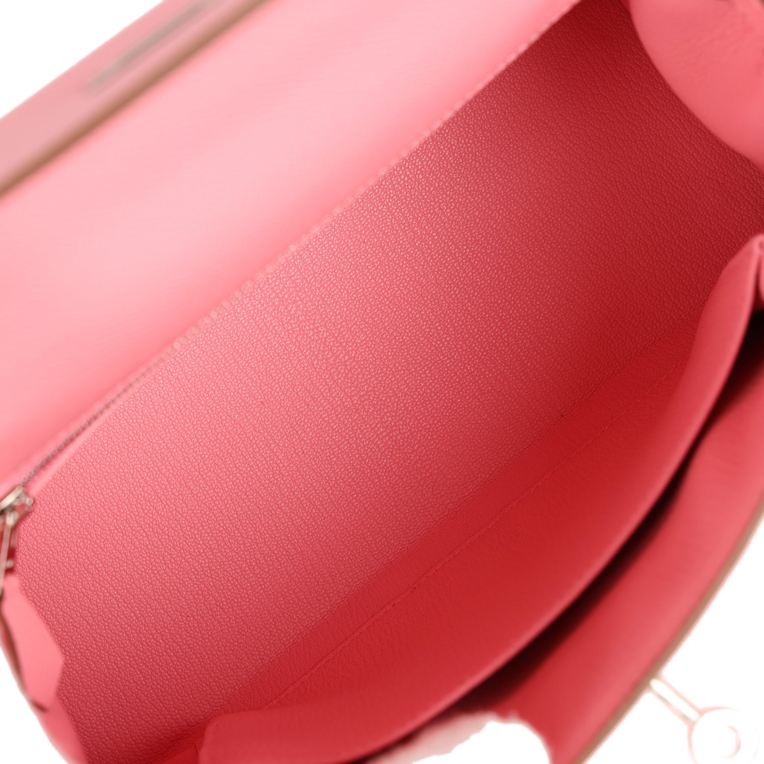 Hermes Kelly Sellier 25 Rose Confetti Epsom Palladium Hardware - Image 5