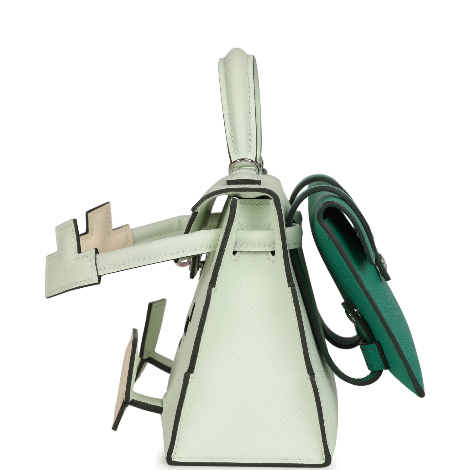 Hermes “Quelle Idolle” Picto Kelly Doll Vert Fizz Epsom Palladium Hardware - Image 8