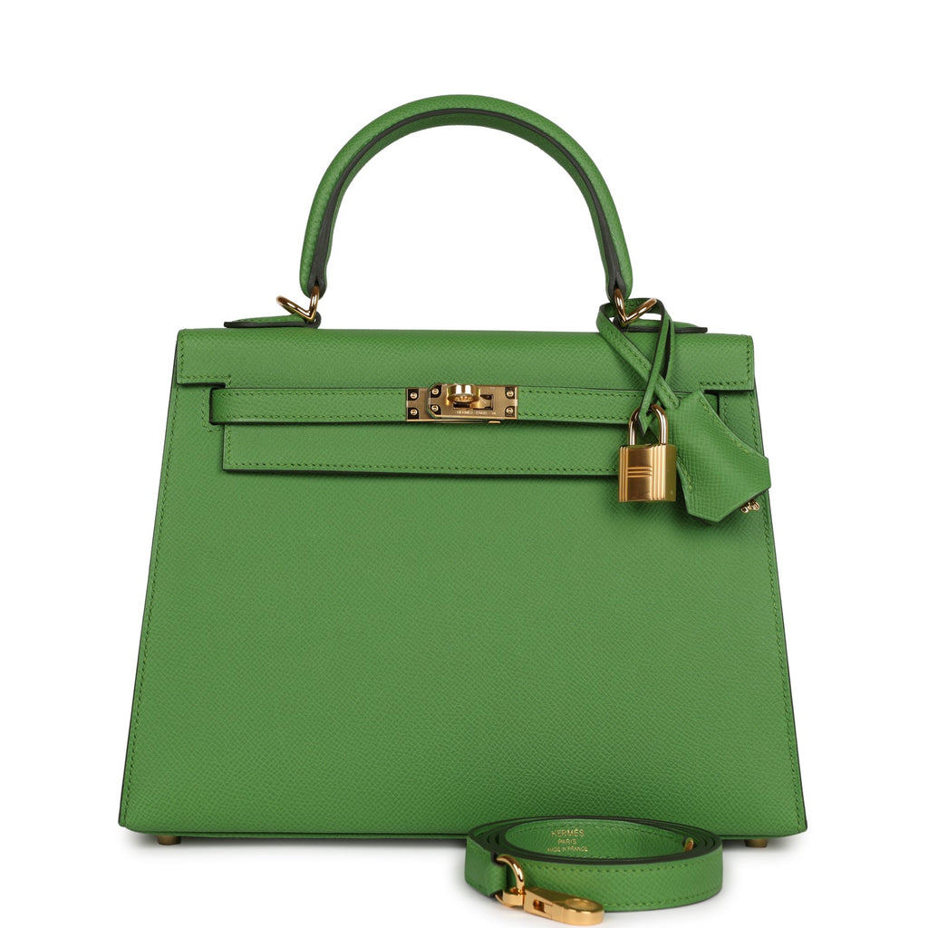 Hermes Kelly Sellier 25 Vert Yucca Epsom Gold Hardware - Image 6