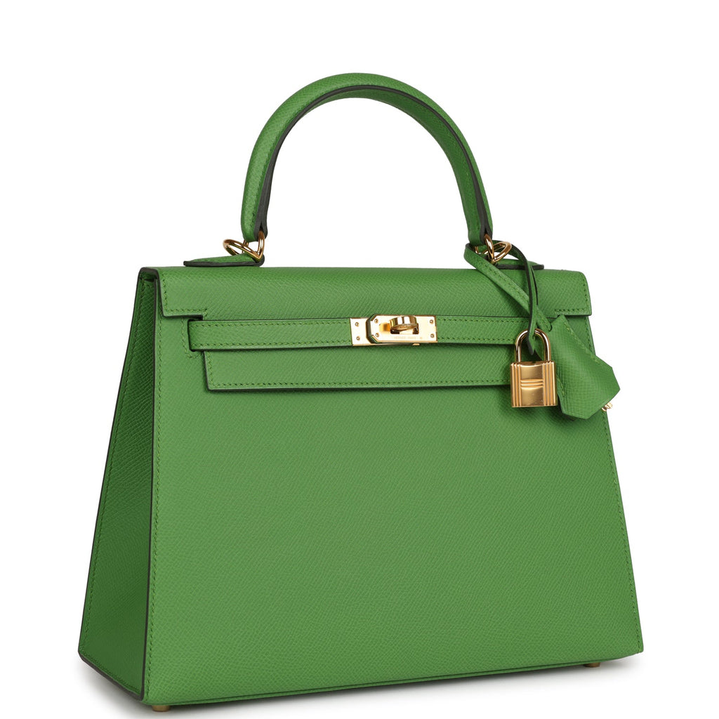 Hermes Kelly Sellier 25 Vert Yucca Epsom Gold Hardware - Image 2