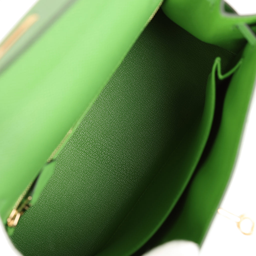 Hermes Kelly Sellier 25 Vert Yucca Epsom Gold Hardware - Image 7
