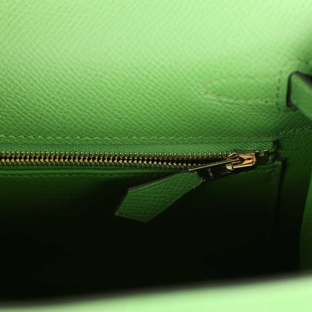 Hermes Kelly Sellier 25 Vert Yucca Epsom Gold Hardware - Image 5