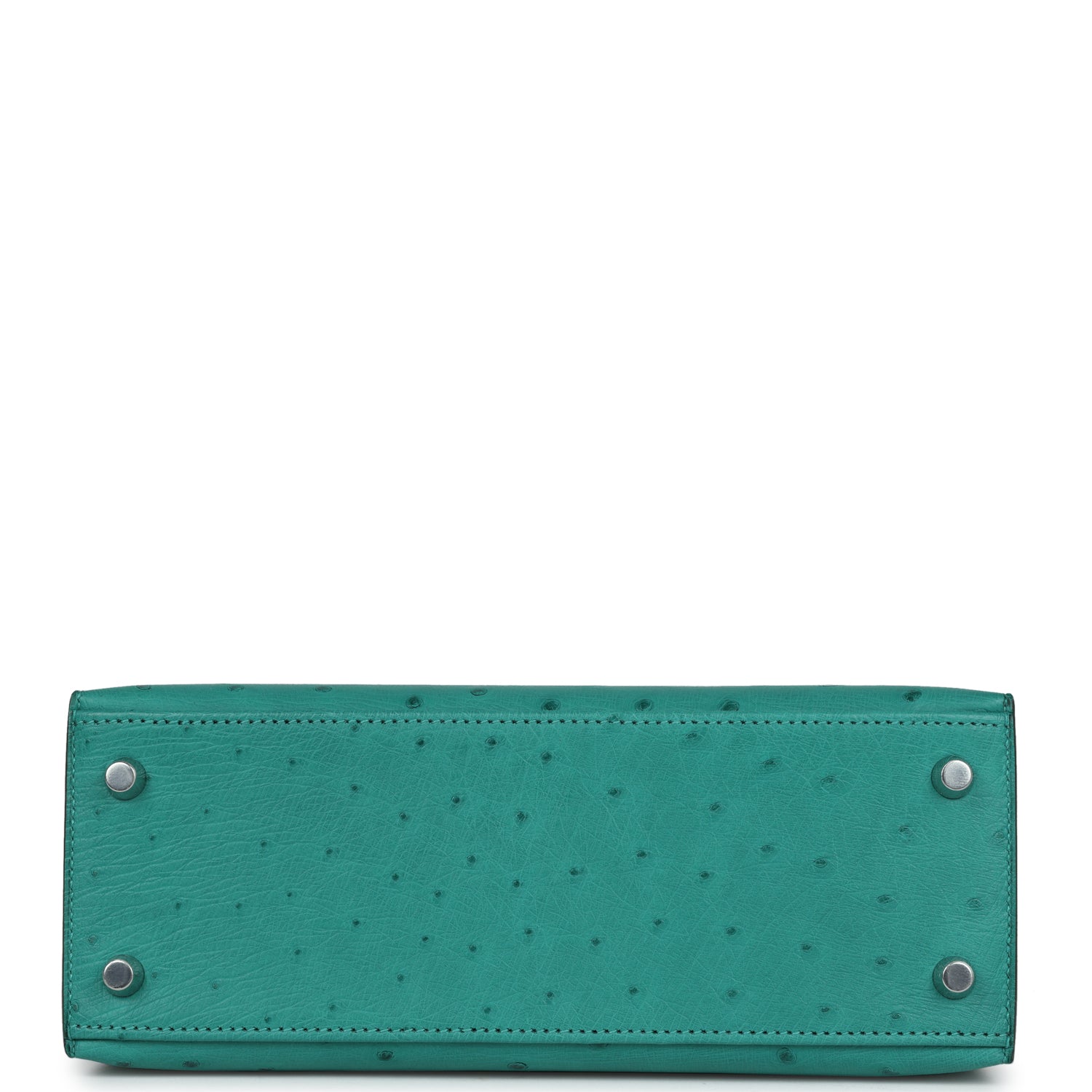 Hermes Kelly Sellier 25 Vert Verone Ostrich Palladium Hardware - Image 2