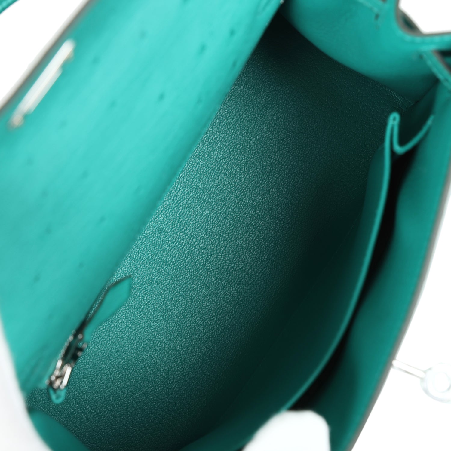 Hermes Kelly Sellier 25 Vert Verone Ostrich Palladium Hardware - Image 6