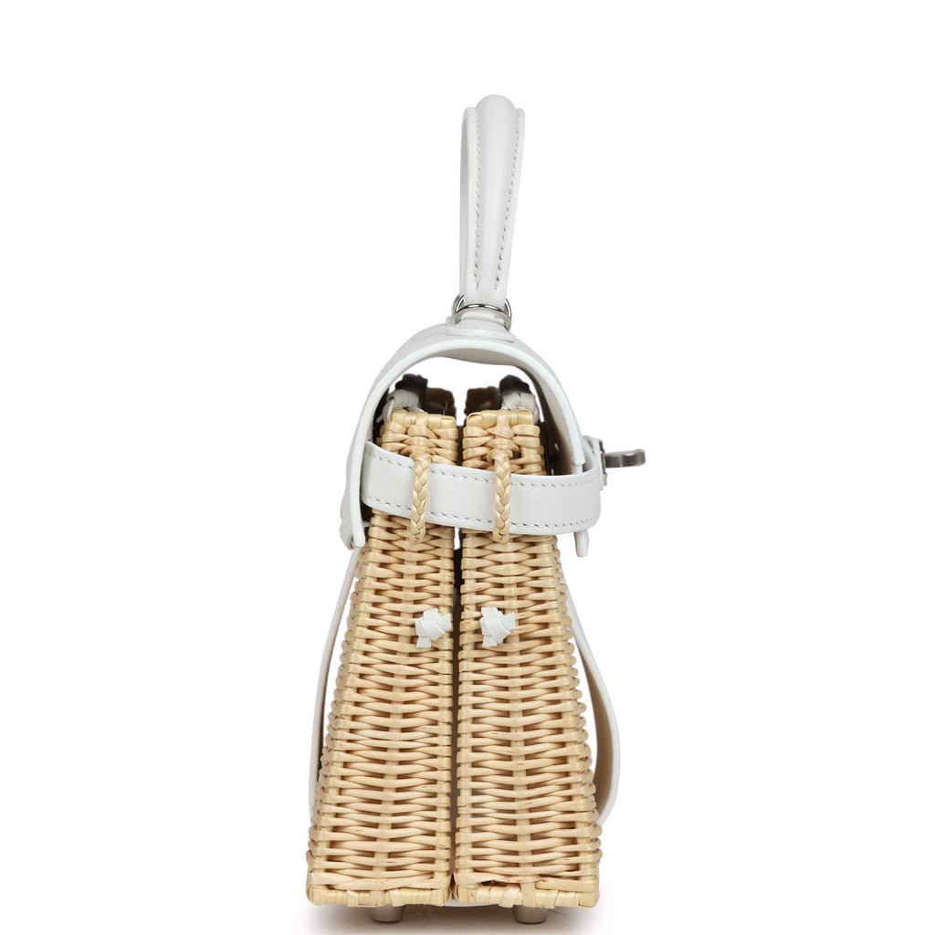 Hermes Mini Picnic Kelly 20 White Swift Palladium Hardware - Image 6