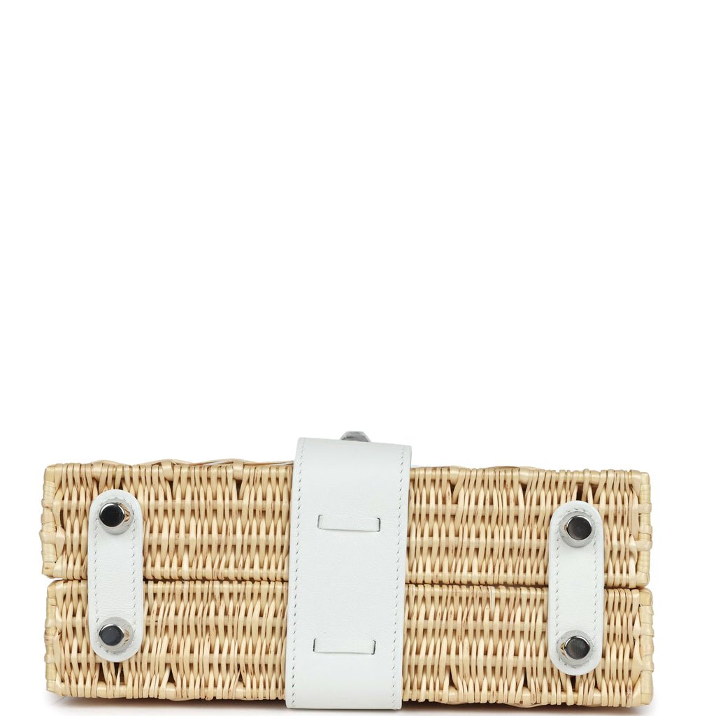 Hermes Mini Picnic Kelly 20 White Swift Palladium Hardware - Image 5
