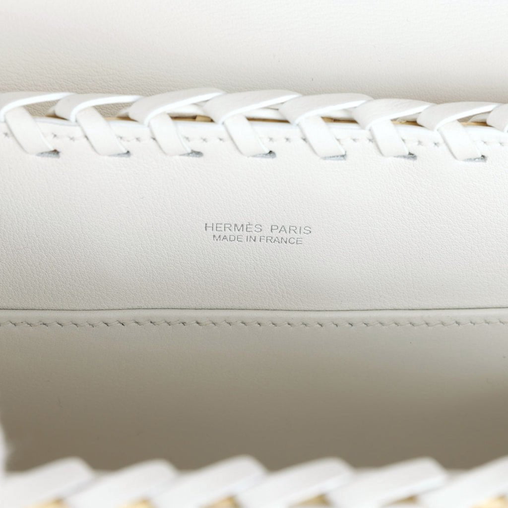 Hermes Mini Picnic Kelly 20 White Swift Palladium Hardware - Image 7