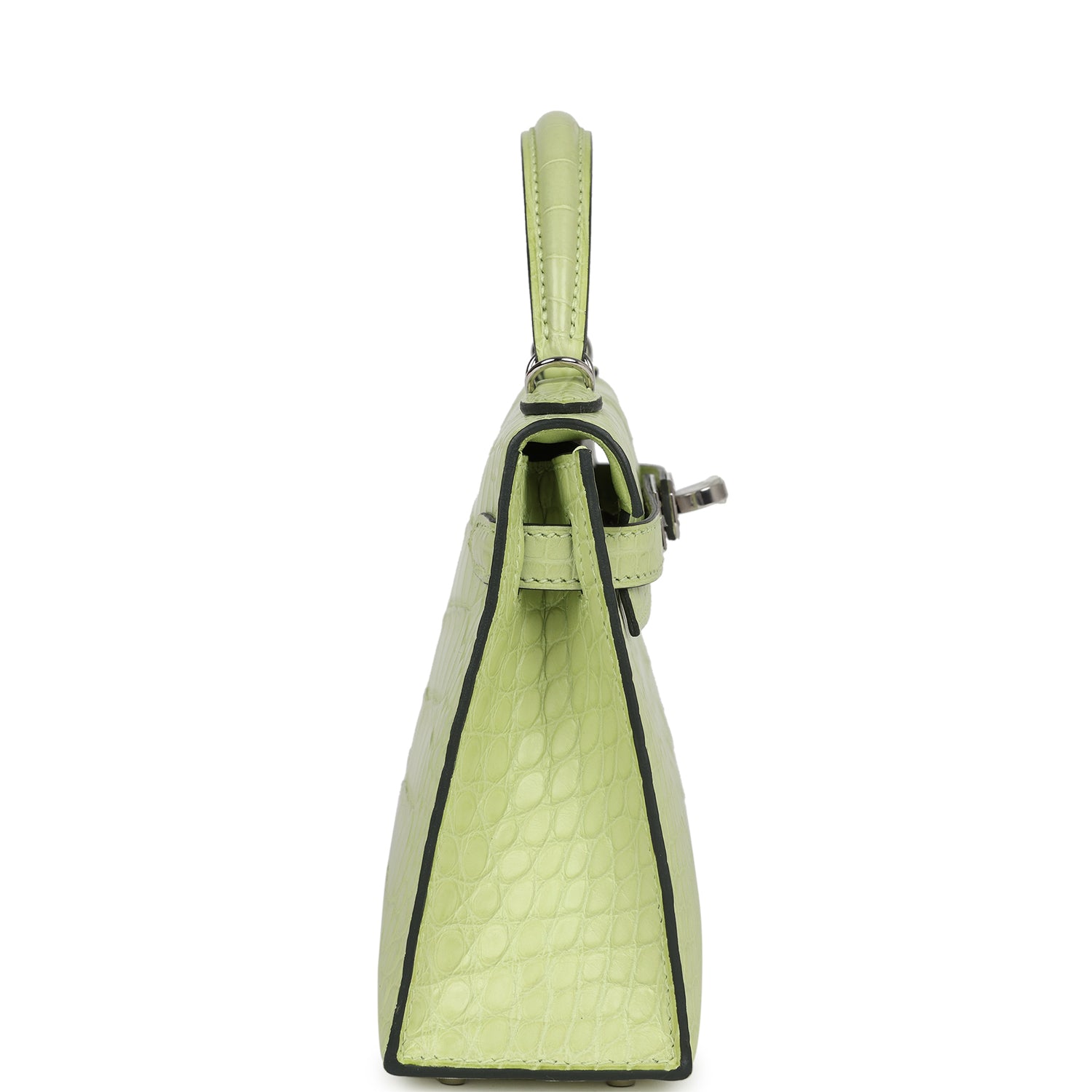 Hermes Kelly Sellier 20 Jaune Bourgeon Matte Alligator Palladium Hardware - Image 2