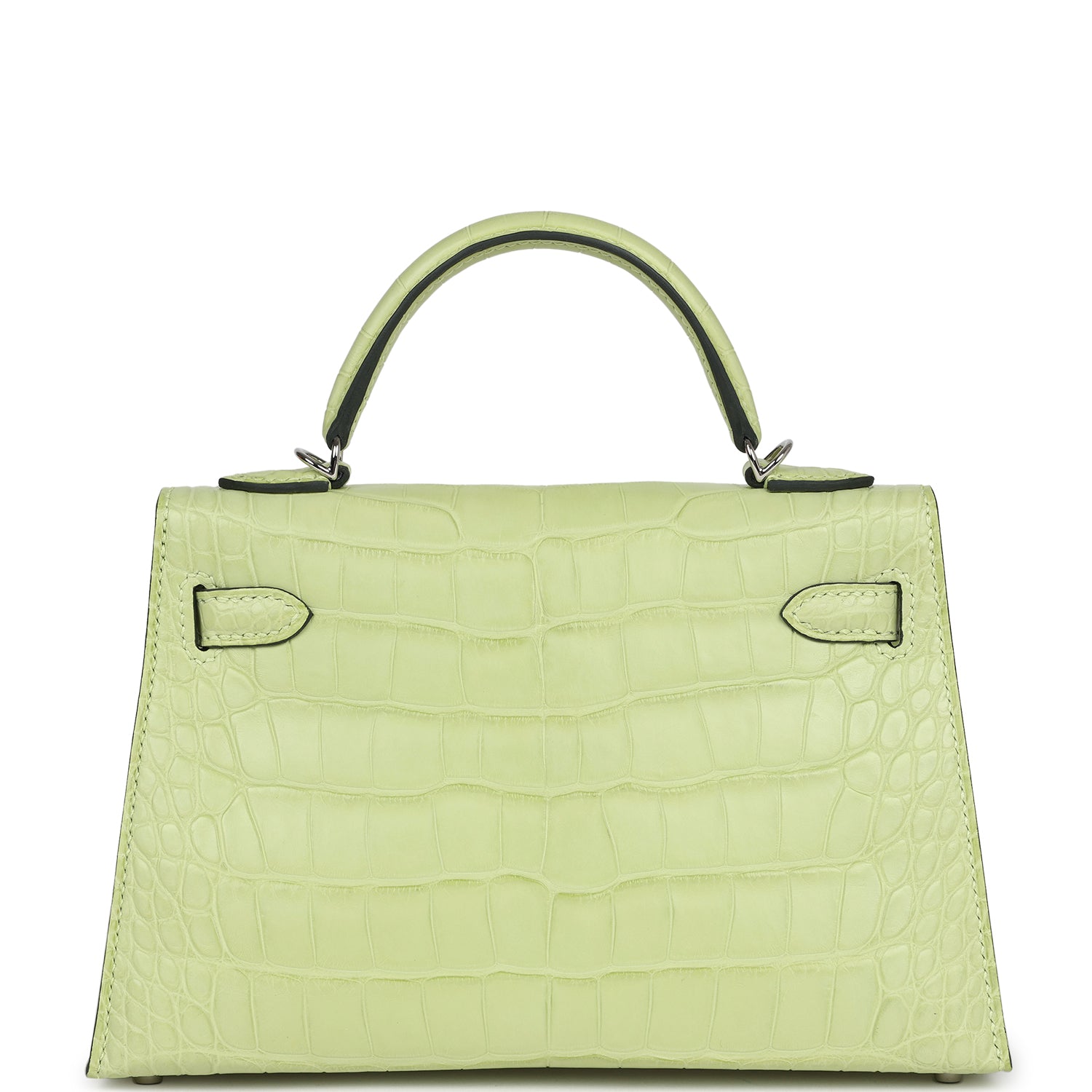 Hermes Kelly Sellier 20 Jaune Bourgeon Matte Alligator Palladium Hardware - Image 4