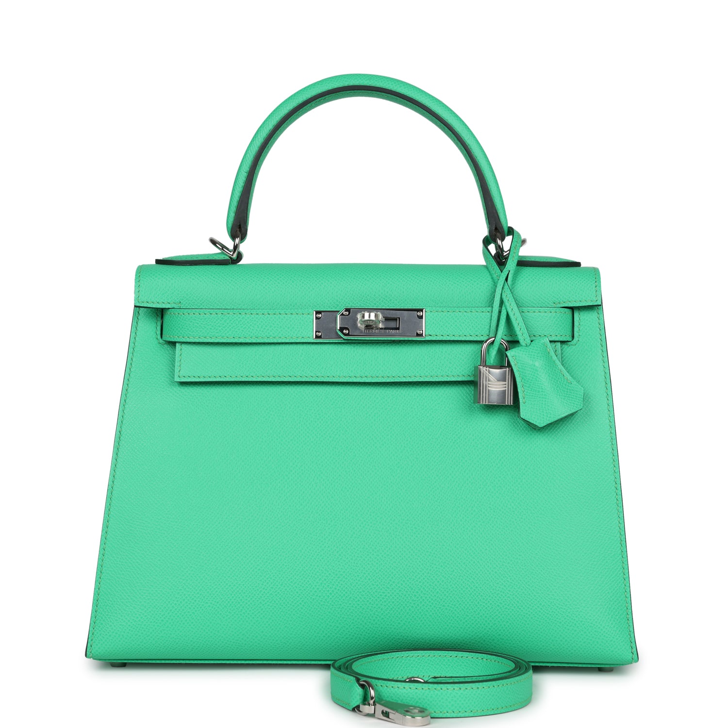 Hermes Kelly Sellier 28 Vert Comics Epsom Palladium Hardware - Image 5