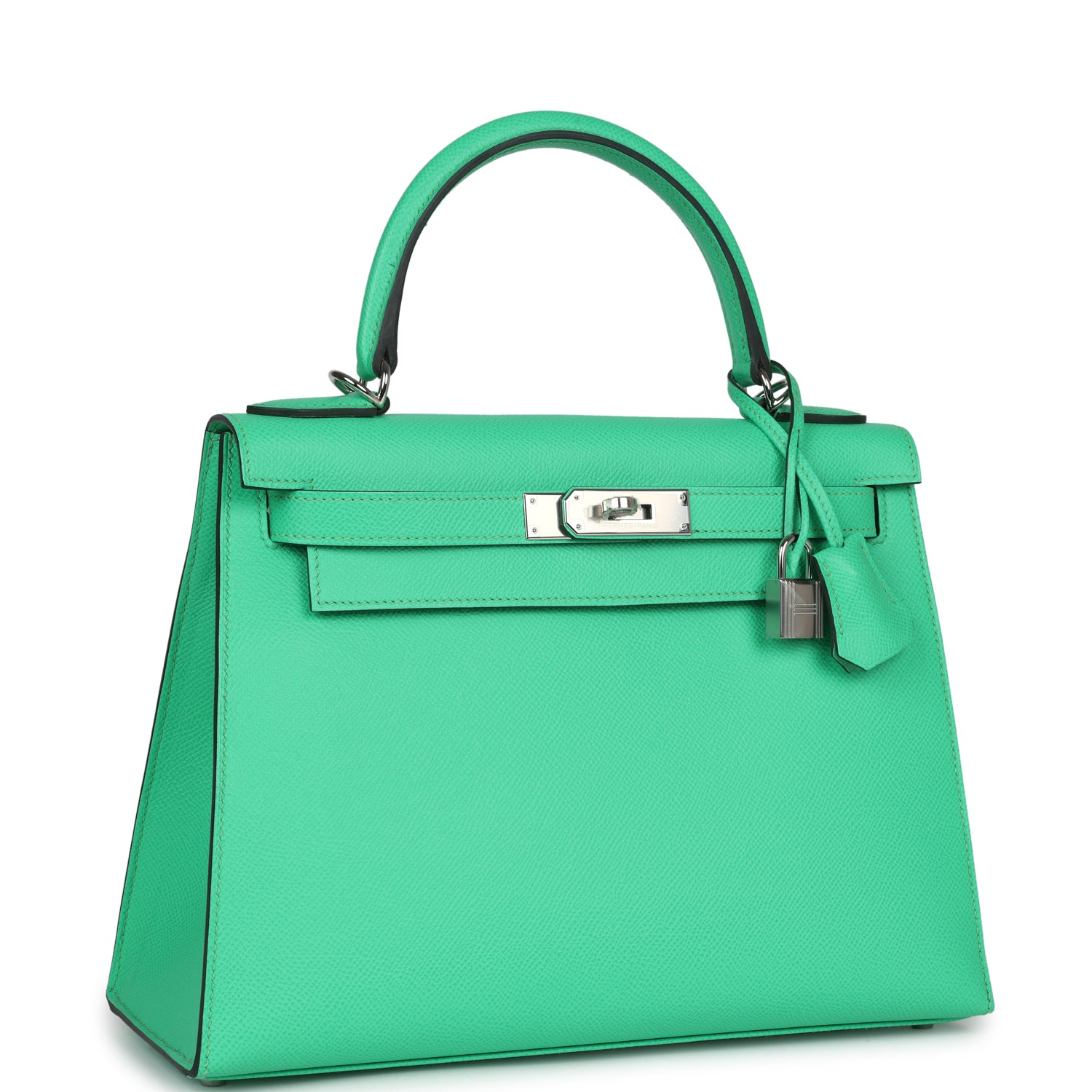 Hermes Kelly Sellier 28 Vert Comics Epsom Palladium Hardware - Image 3
